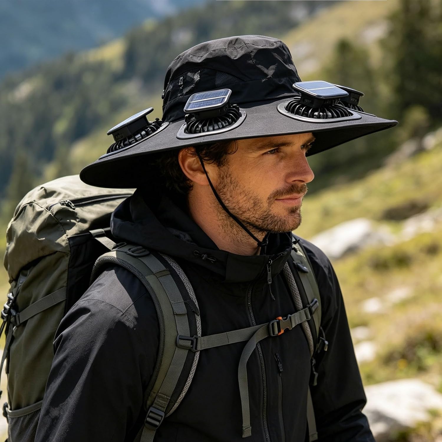 Sun Hat Wide Brim - 2026 Heißer Sommer 6-Ventilator-Sonnenkappe mit UV-Schutz