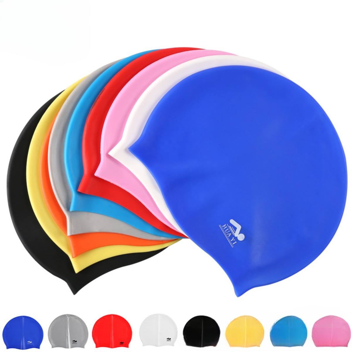 Swim Hat Silicone - Silikon-elastische Badekappe, wasserdichte Bademütze für Männer