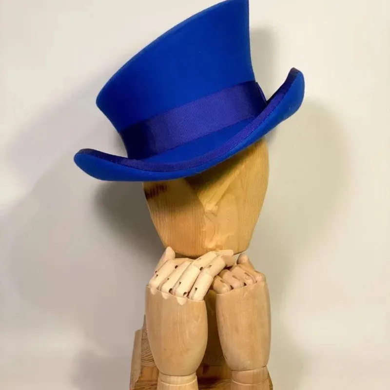 Wollfilz-Zylinderhut mit blaue – Fedora Hat Wool Bewertung und Preis