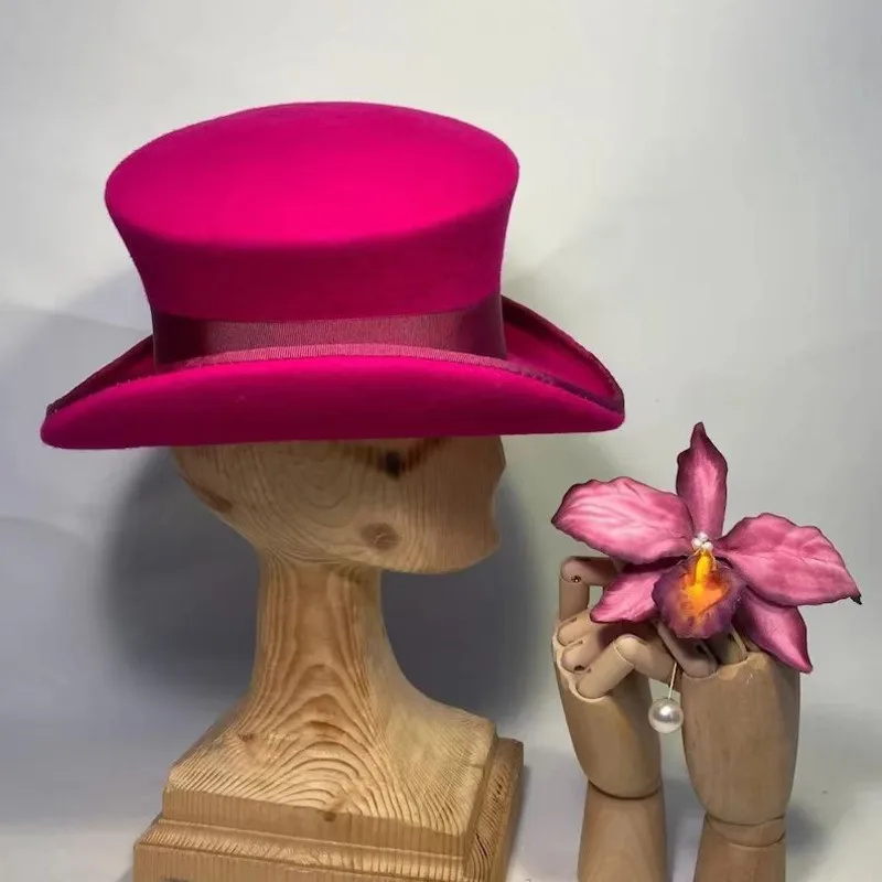 Wollfilz-Zylinderhut mit blaue – Fedora Hat Wool Bewertung und Preis