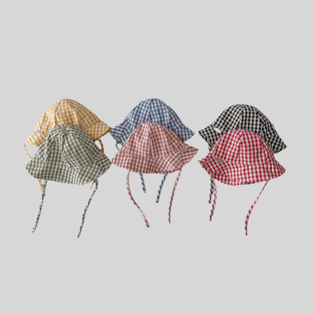 Ins Stil Plaid Baby Eimer Hut  – Sun Hat Wide Brim Bewertung und Preis
